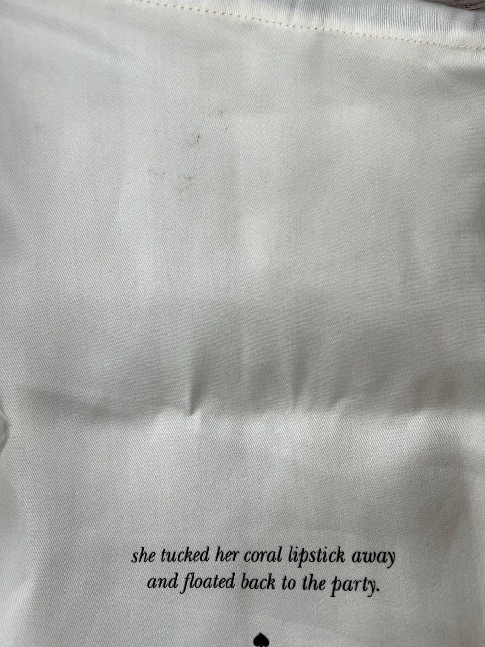 kate spade ivory Dust Bag with Quote - Picture 3 of 4